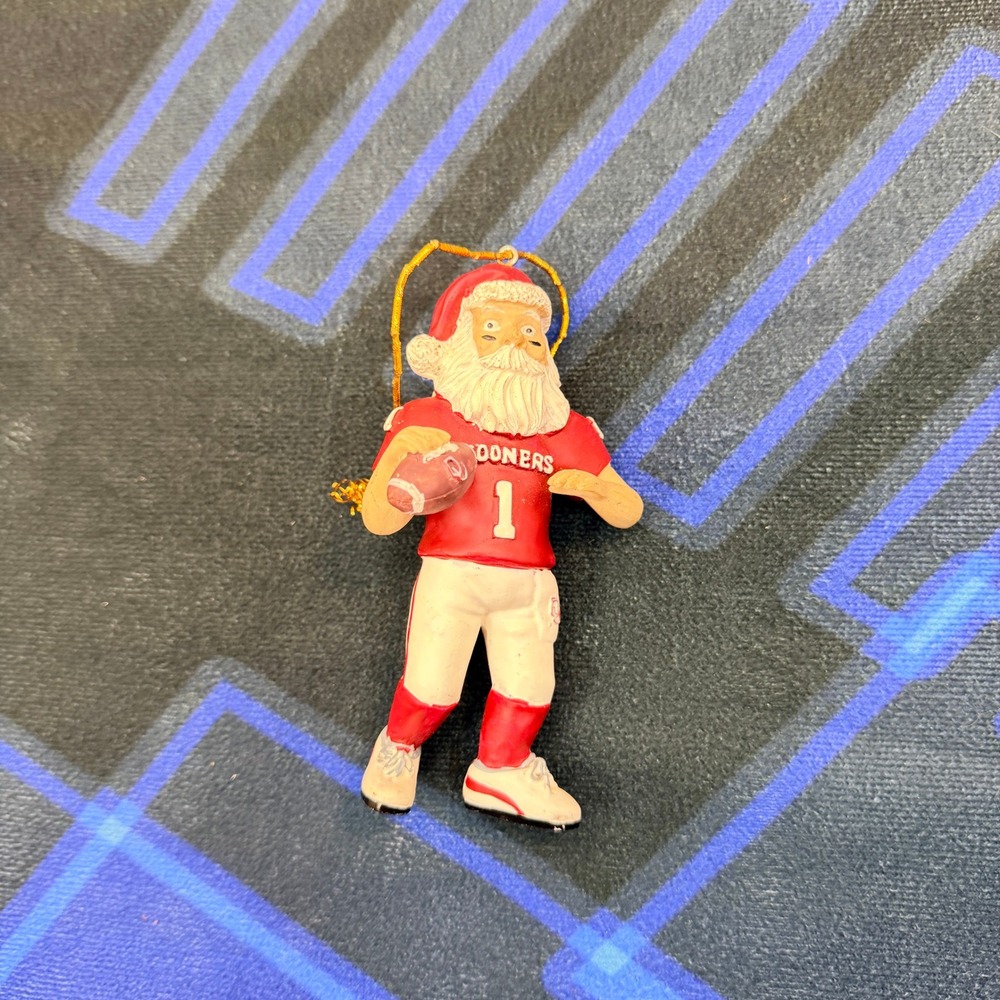Vtg Oklahoma Sooners Football Santa Christmas Ornament 2002 McDonald's OU #1 4"